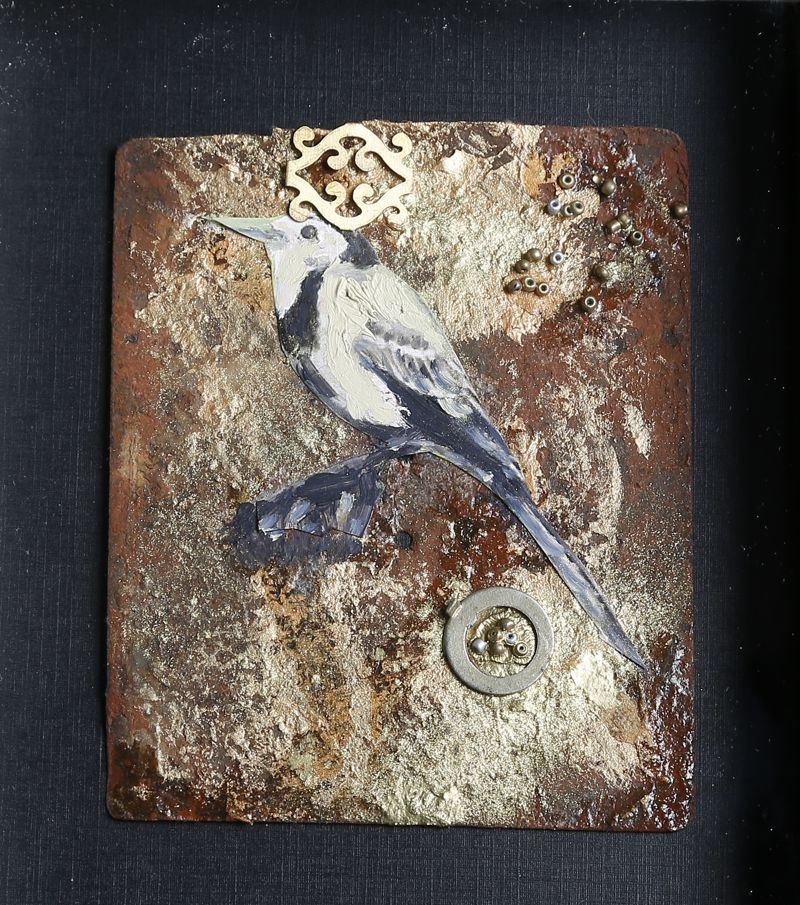 Black & White Bird Tile